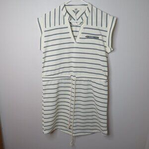 Ya Los Angeles V-Neck Gray Stripe Tie Waist